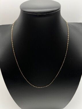 Vtg 14k GF 16” Delicate Gold Chain Necklace PLUS GF Cross Pendant (2-piece lot)